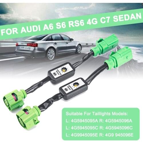 2pcs Module Cable Dynamic Turn Signal Indicator Wire Harness For Audi A6 S6 RS6 4G C7 Sedan Left&Right Tail Light LED Taillight