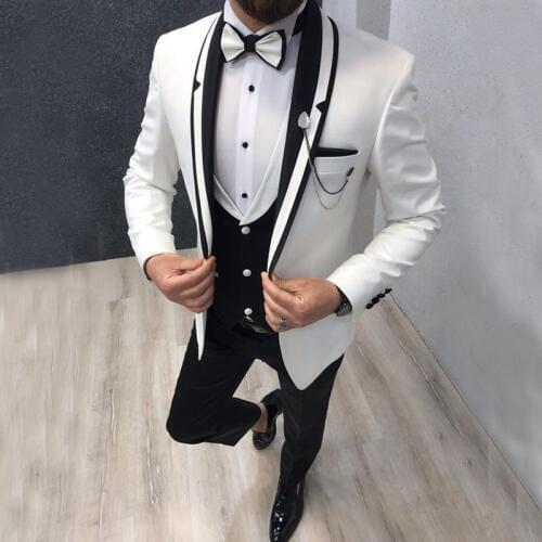 2019 Costume Homme Italian Design Formal Dress Sets Groom Suits Tuxedos Mens Suits 3 Pieces For Wedding Party Best Man Blazer
