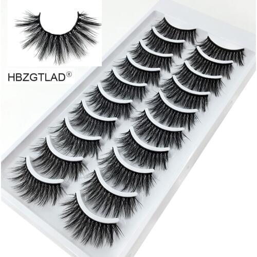 2019 NEW 1/10 pairs 100% Real Mink Eyelashes 3D Natural False Eyelashes 3d Mink Lashes Soft Eyelash Extension Makeup Kit Cilios