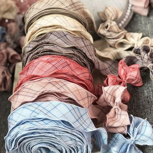 3m/lot 4cm Double-sided Striped Lattice Lace Ribbon for Hair Bow Accessories DIY Cake Gift Box Packing Supplies