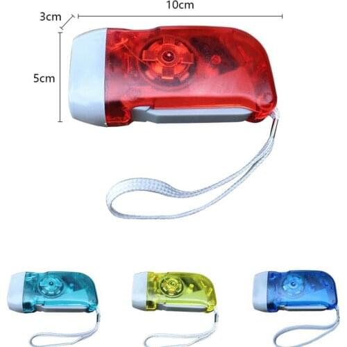 4pcs/lot Outdoor Emergency Hand Crank Flashlight Portable Mini Torch Lighting Camping Training Study Tactical Flashlights