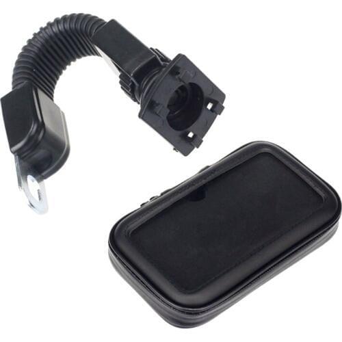 8mm Motorcycle Rearview Mirror Hole Waterproof Bag Case Mount Holder For Iphone