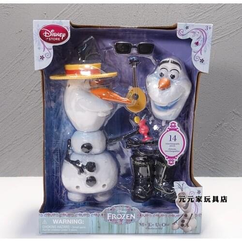 Disney Anime Frozen Olaf Kawaii Dress Up Assembled Doll Action Figure Ornaments Boy Girl Kids Play House Toy Birthday Gift