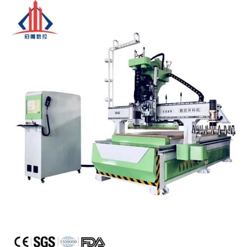 Automatic disc cutter changing engraving machine ATC woodworking door panel drilling CNC engraving machine