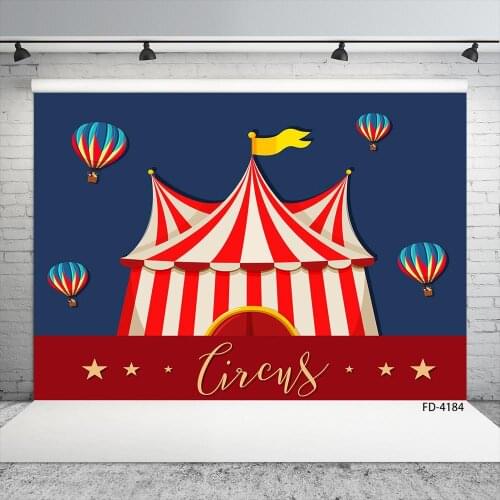 Circus Carnival Hot Air Balloon Photo Backdrop Cpmputer Printed Background for Children Baby Birthday Photocall Photography Prop