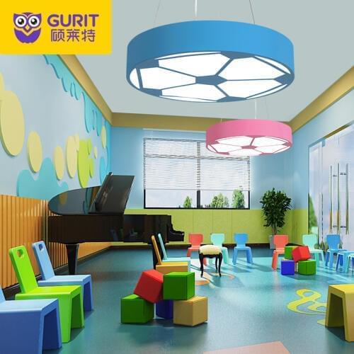 Cartoon childrens lamps, boys, childrens clothing, maternity store, creative, simple, modern, led football modeling