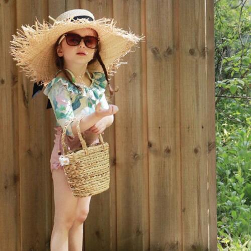 Kids Swimming Suit Toddler Babys Swimsuit Girls Bathing Suits High Waist Swimwear Two Piece Separate Long Sleeve Cute Beachwear