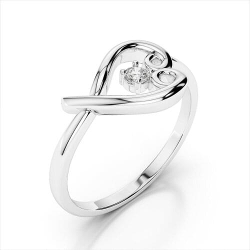 JK Heart Design Ring Women Wedding Jewelry Fashion Simple Style Birthday Anniversary Gift for Girlfriend/Wife/Mother Rings