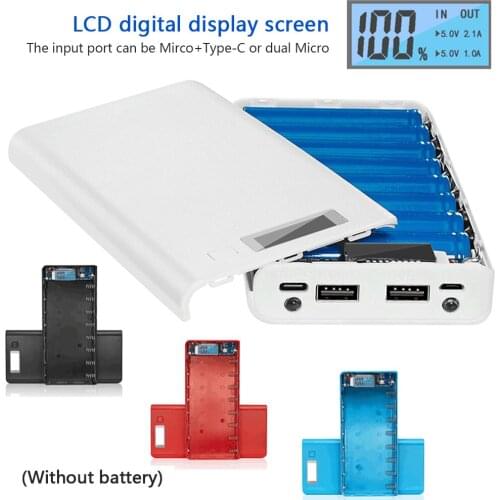 Dual USB 8*18650 Power Bank Battery Holder Type C Battery Box Mobile Phone Charger DIY Shell Case For IPhone X Samsung Huawei