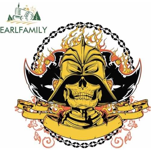 EARLFAMILY 13cm x 12.3cm For Skull Cartoon Car Stickers Custom Printing Decal Fashion DIY For SUV JDM ATV Windshield Decor