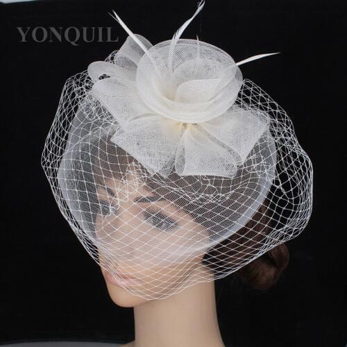 Elegant Fascinators for Wedding Hair Accessories Bridal Veils Party Headwear Cocktail Hats Red Church Hat Multiple Colors OF1526
