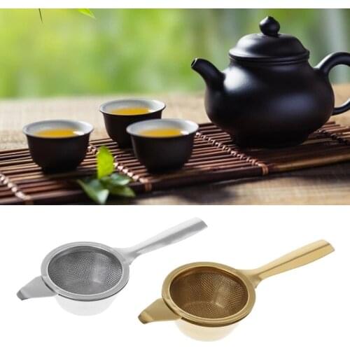 Stainless Steel Tea Drain Filter Mesh With Lid Binaural Leak Coffee Leak Tea Brewer Filter With Handle Mesh Leak Kitchen Tool