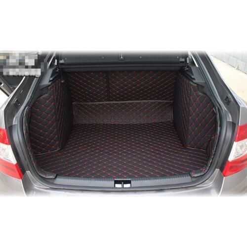 Good quality & Free shipping! Full set trunk mats for Skoda Octavia 2017-2007 Easy to clean cargo liner carpets for Octavia 2015