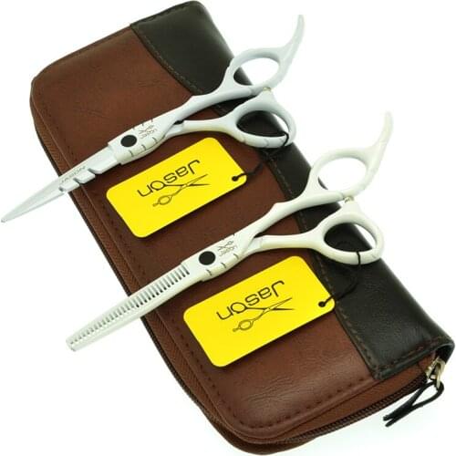 Jason 5.5/6 inch Hair Scissors Japan Steel Hair Cutting Scissors for Hairdresser Thinning Shears Barber Haircut Tools A0066D