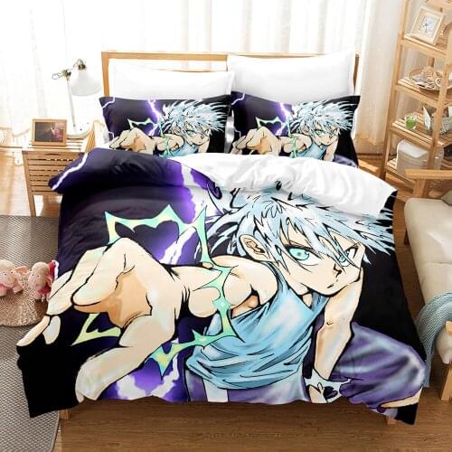 Hunter x Hunter Bedding Set Single Twin Full Queen King Size Hunter x Hunter Bed Set Childrens Kid Bedroom Duvetcover Sets 037