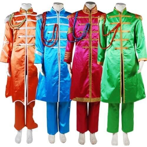 Peppers Lonely Hearts Cosplay Club Band Costume Halloween Carnival Party Clothes For Men With 4 Color Full Set