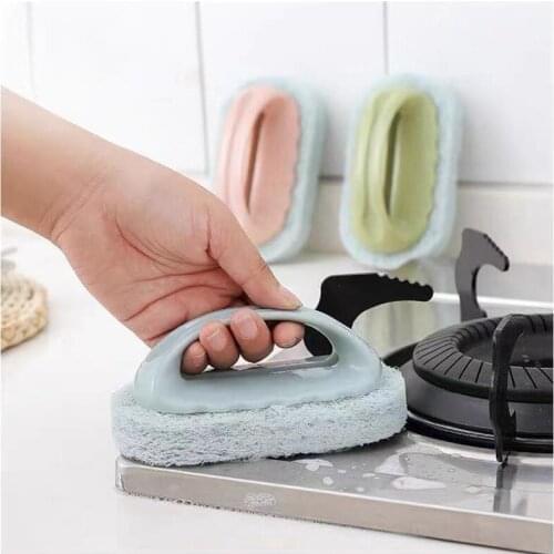 Kitchen Accessories Handles Sponge Brush Blue Soft Magic Sponge Eraser Cleaning Bathtub Ceramic Tile Cleaner Kitchen Tool