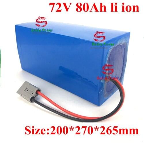 High capacity 72v 80Ah li-ion BMS lithium ion for 7000w scooter bicycle battery bike tricycle motorhome +10A charger
