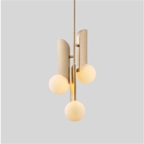 Nordic Minimalist Living Room Dining Room Bedroom Study Clothing Store Creative Milk White Glass Ball Metal Chandelier