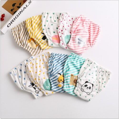 Cotton Reusable Baby Diaper Cute Waterproof Training Pants Panties Washable Underwear Infant Cloth Diaper Children Nappy Diapers