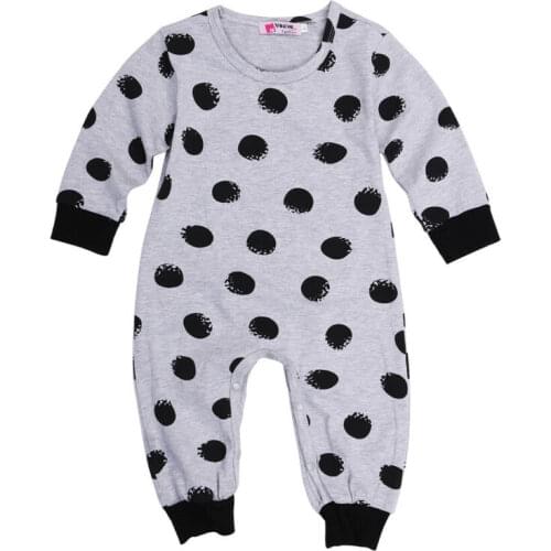 Toddler Newborn Baby Boy Girl Lovely Cozy Polka Dot Soft Cotton Romper Jumpsuit Outfit Clothes