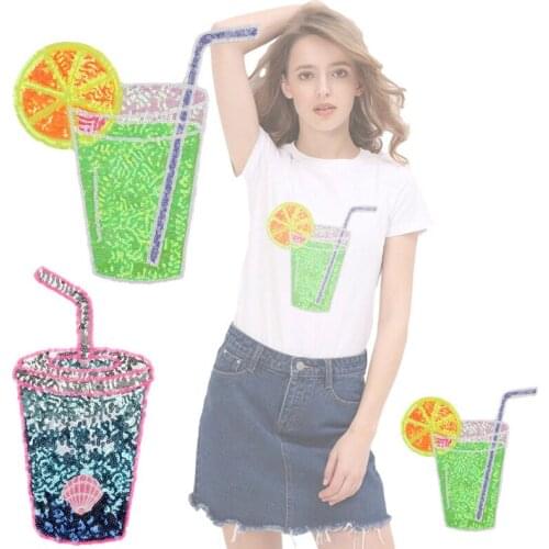 50pcs/Lot Embroidery Patches Letters Clothing Decoration Accessories Food Lemon Cup Diy Iron Heat Transfer Applique