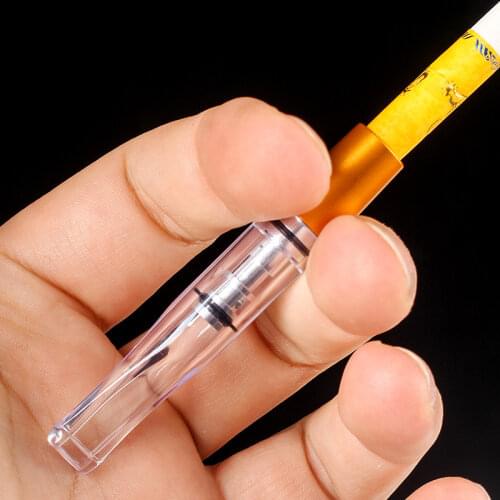 2pcs/lot Clear Cigarette Holder Gold Color regular cigarette Filter mouthpiece Smoke Smoking Accessories