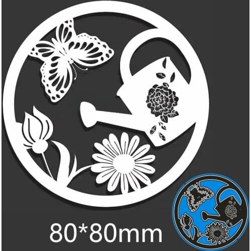 New Metal Cutting Dies Circle Flower Stencils For DIY Scrapbooking Paper Cards Craft Making Craft Decoration 80*80mm
