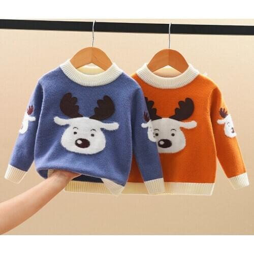 Autumn and Winter New Childrens Sweater Knitting Pullover Baby Litter Deer Sweater