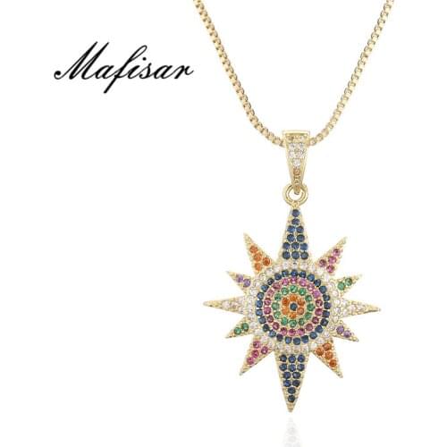 Mafisar Hip Hop Punk Style CZ Jewelry 2021 New Fashion Geometric Pendant Necklace For Women Men Party Jewelry Femme Bijoux