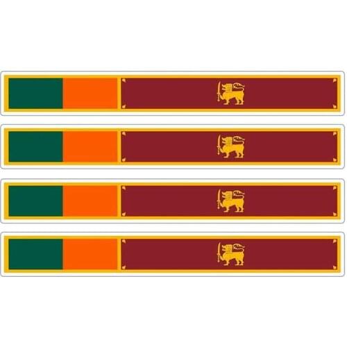 Hot 4pcs Patriotic Stickers Flag Stripes Vinyl PVC 13cm X 1.7cm Car Motorcycle Reflective Tuning Sri Lanka Car Sticker