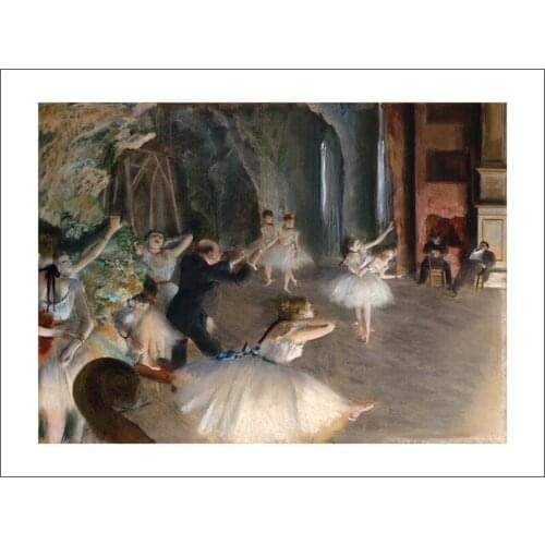 Figurative art posters canvas painting mural prints poster modern art Edgar Degas The Rehearsal of the Ballet on Stage c.1874