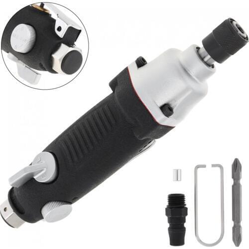 Hard Alloy 5H Straight Shank Pneumatic Air Screwdriver with Double-headed Screwdriver Bit and Small Hook for Home Renovation