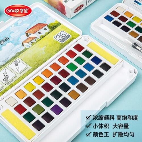 Superior 12 Color Solid Watercolor Paint Set With Water Brush Pen Foldable Travel Water Color Pigment For Draw Dropshipping