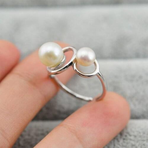 QIAOBEIGE Round shape Adjustable 925 Sterling Silver Women Unique Open Band Ring Component diy accessory high quality Bijoux