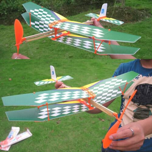 DIY Hand Throw Flying Glider Planes Elastic Rubber Band Powered Flying Airplane Plane Glider Assembly Model Toys For Children