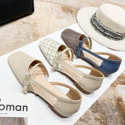 LAASIMI Women Wrap Toe Fashion Sandals For Ladies Square Heel Solid Slides Cover Heel Shoes Woman Shallow Party Footwear Summer
