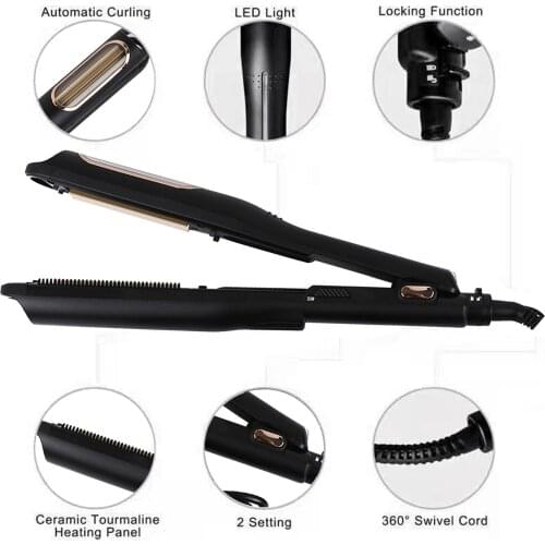 Automatic Crimping Hair Crimper Curler Dry & Wet Use Corrugated Irons Ceramic Curling Iron Temperature Control Hair Styling