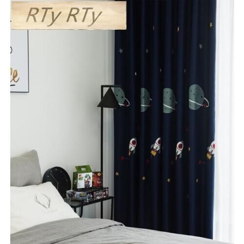 New Cartoon Embroidered Curtains for Windows Drapes Modern Elegant Printing High Shade Curtain For Living Room Bedroom Curtains