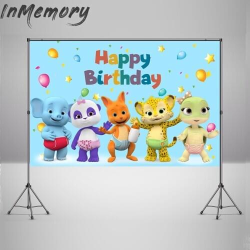 Blue theme Word Party Backdrop for Boy Birthday Party Decoration Banner Photocall Vinyl Balloon Newborn Baby Shower Photo Studio