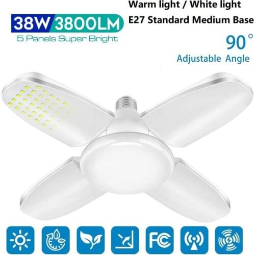 New Super Bright Led Foldable Four Leaf Bulb Garage Light Moisture-proof And Dust-proof E27 Household Energy-saving Bulb E27