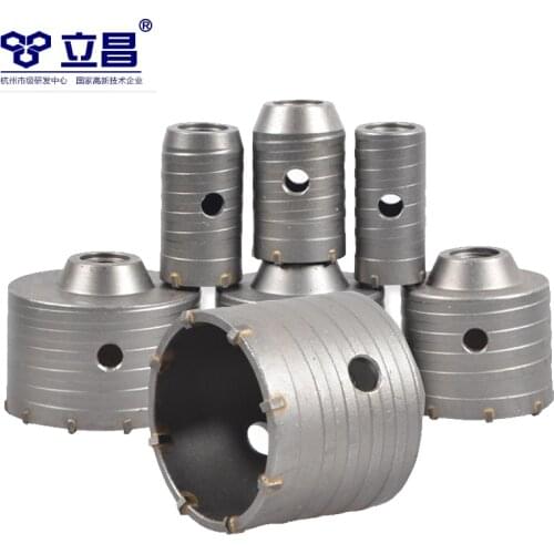 LICHANG Drill Bit Hole Opener Crowns Saw Tapper Tool Impact Electric Hammer Adapter for Hexagon Square Round Handle for Concrete