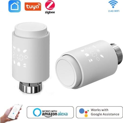Tuya ZigBee Thermostat Tuya Radiator Actuator Valve Smart Programmable TRV Temperature Controller Alexa Voice Control New