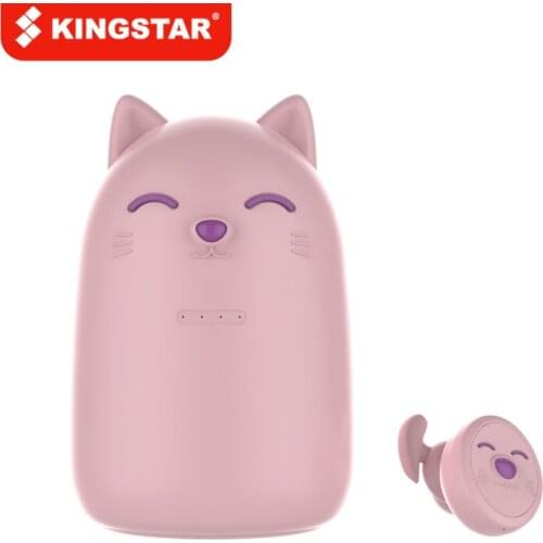 KINGSTAR TWS Earphone Headset Bluetooth 5.0 Cute Cartoon 3D Heavy Bass Noise Reduction Wireless Anti-dropping Design Headphones