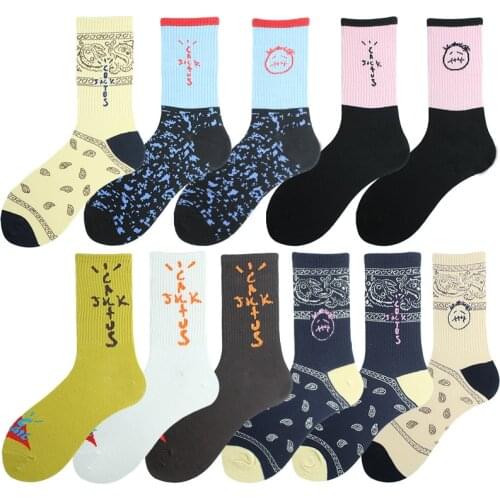 Ghost TS Unhappyr Funny Wry Smiling Face Grimace Letter Cactus BarbHigh Crew Cotton Socks Bandanna Paisley West Coast Lightning