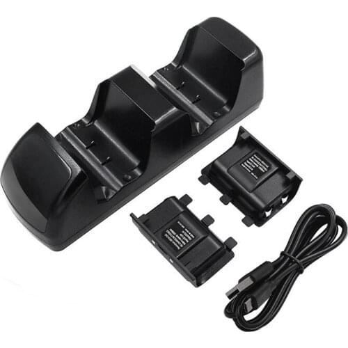 Dual Charging Dock Charger Station Stand 2pcs Rechargeable Replacement Batteries Battery USB Cable for Microsoft XBOX ONE/Slim/X