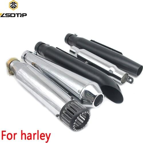 ZSDTRP Motorcycle Exhaust Pipe Chrome for Harley Davidson Scooter Motorcross GY6 XV950 M800 1200 XL883 1995 - 2016