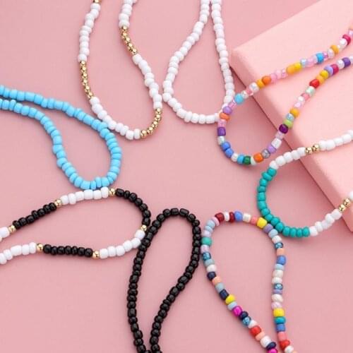 1pc Bead Decor Handmade Adjustable Anklet Fashion Bohemian Style Anklet Creative Beaded Anklet Foot Anklet Jewelry Accessories