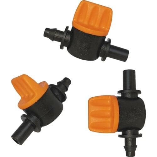 10Pcs 4/7mm Garden Irrigation Switch Coupling Barbed Slotted Water Hose Valve Garden Water Connectors Irrigation Couplings