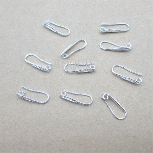 Leaf Shape Wholesale 10PCS Lot Findings Bright 925 Sterling Silver Earring Bail DIY Jewelry Making Accessories for Swa Crystal